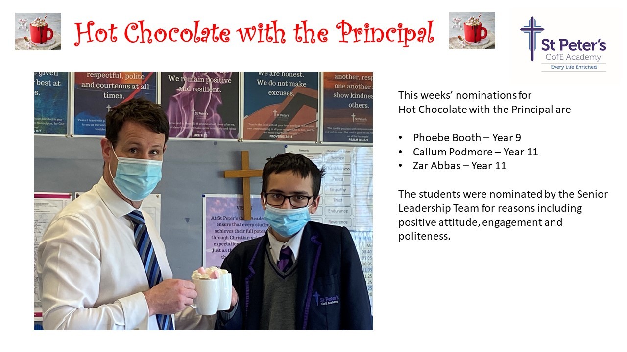 Hot chocolate with the principal 20012022