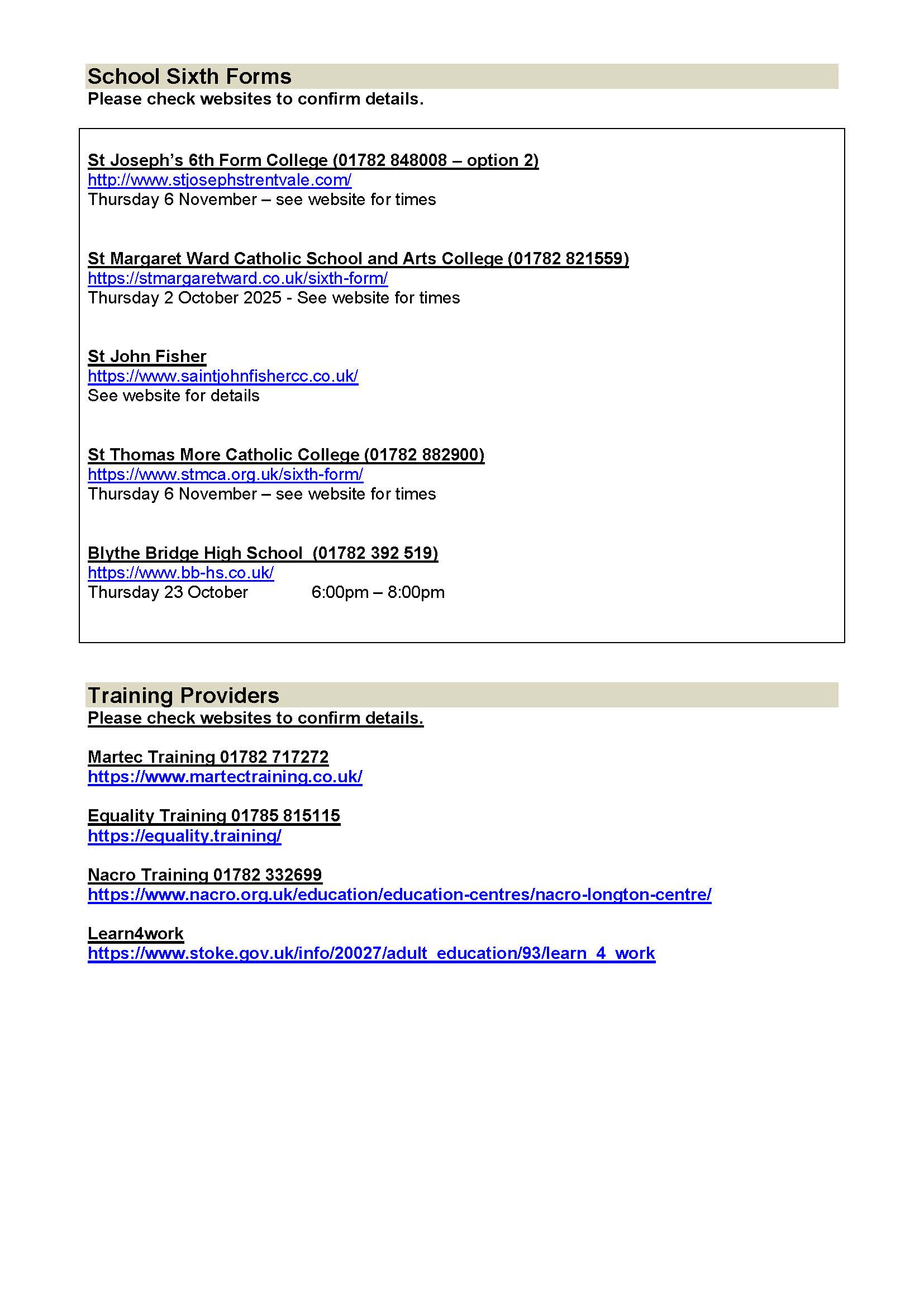 College Open Events 2025 2026 Page 2