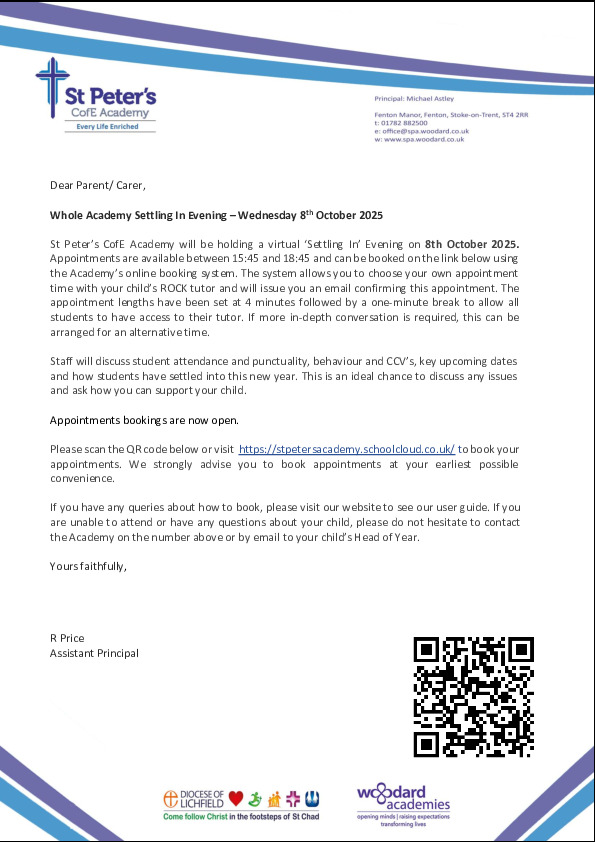08.10.25 Settling In Evening Letter
