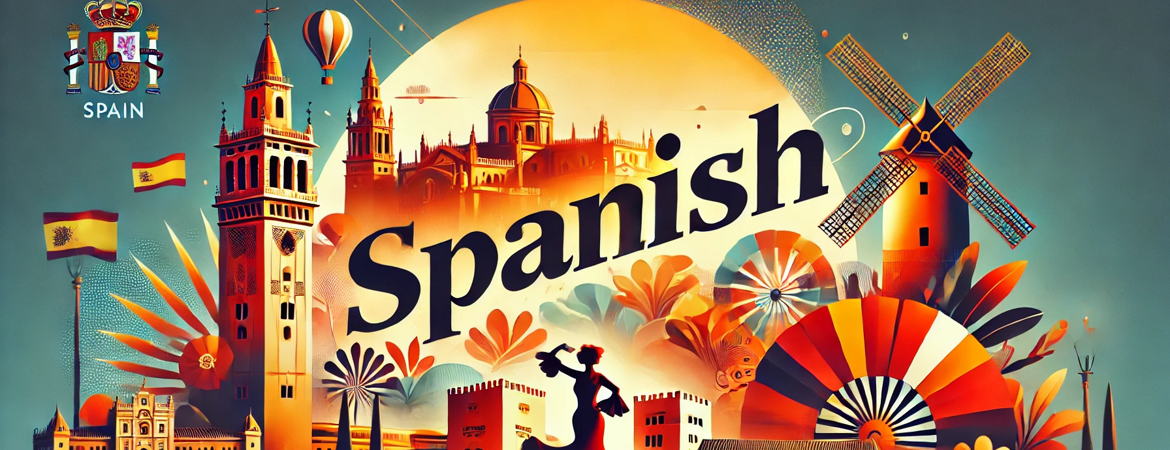 DALL·E 2024 11 27 14.14.12   A visually engaging website banner with a Spanish theme. The background showcases iconic elements of Spain, including the Alhambra palace, Sagrada Fam