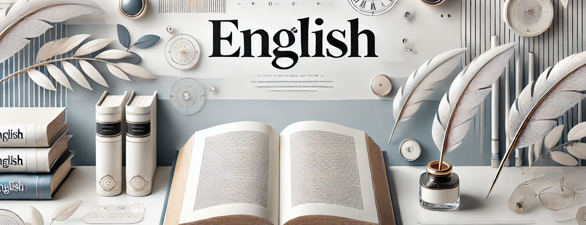 DALL&middot;E 2024 12 04 09.28.40   A contemporary website banner themed around English Literature. The background features a clean and modern design with subtle nods to literature, such