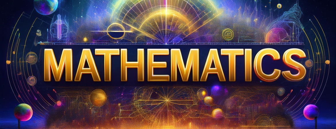 Create an image for a web banner with the word 'Mathematics' in the centre